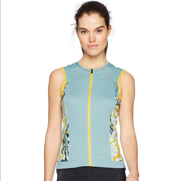 Maillot Cyclisme Femme Pearl Izumi – Sans Manches – Bleu/vert – Taille S – Poches Zippées